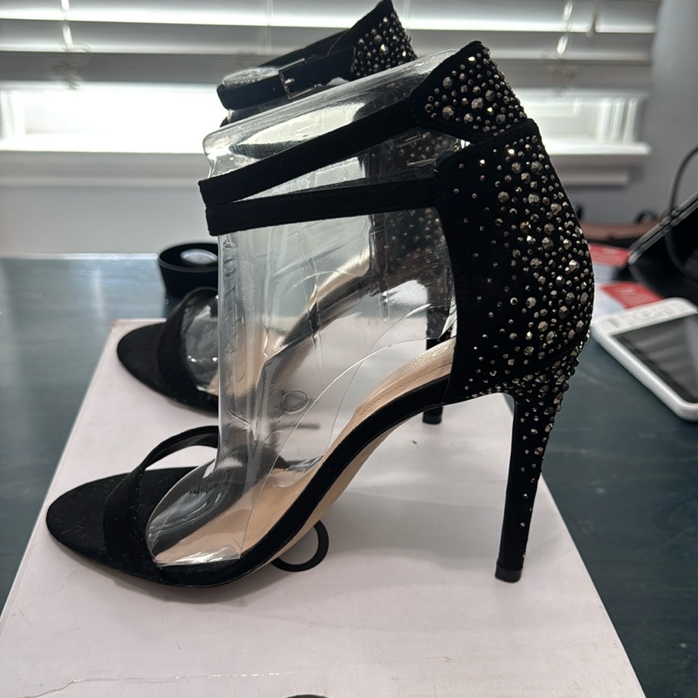 Aldo Black Driramma Stiletto Heels with Ankle Strap 8.5